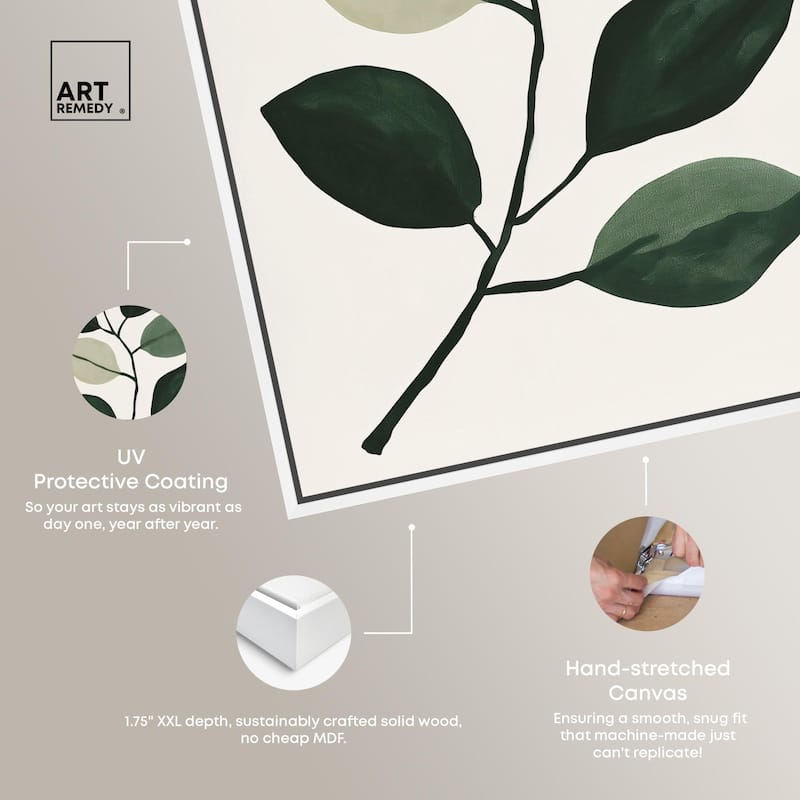 Green and Grey Branch II Canvas by Art Remedy