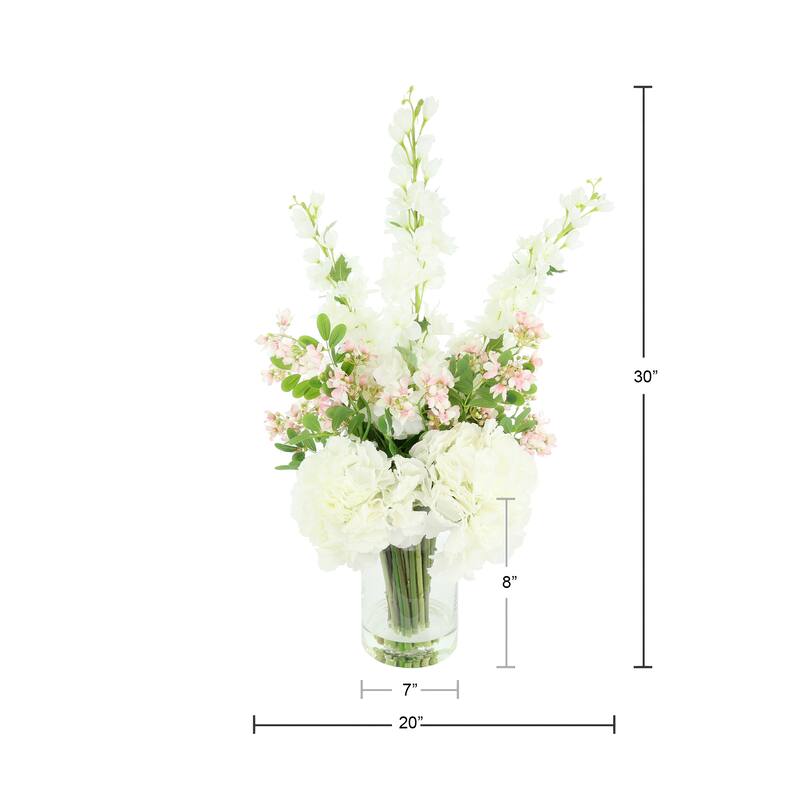 Hydrangea and Stephanotis Arrangement in Vase - 20
