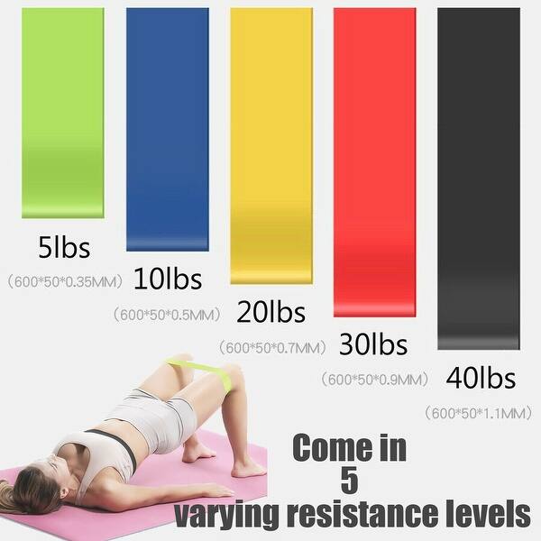 Details about / DUA 5 Set High Durability Latex Exercise Resistance Bands Multiple Strengths