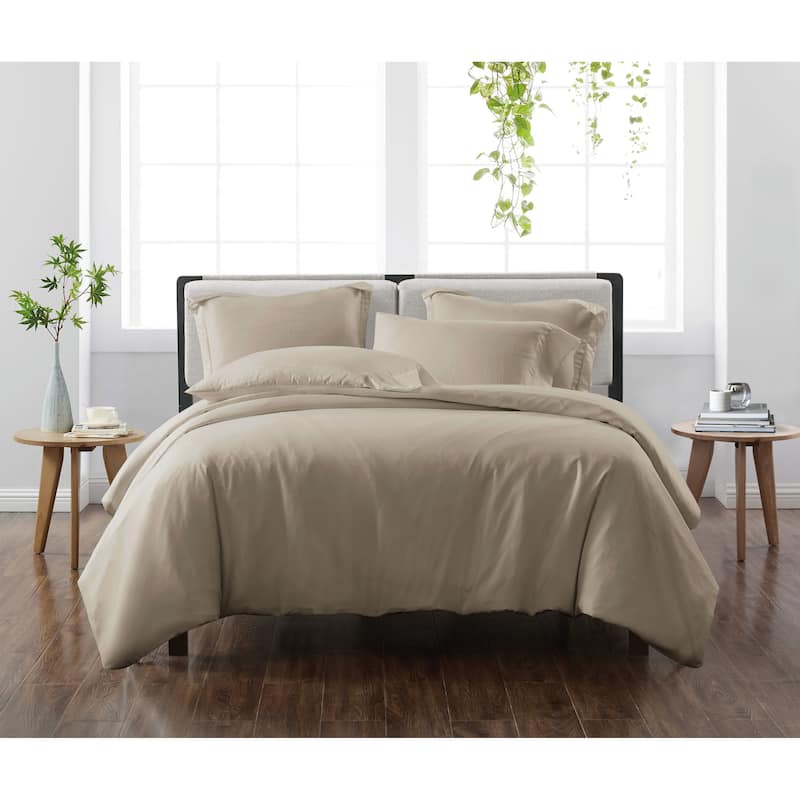 Cannon Heritage Solid 3 Piece Duvet Cover Set