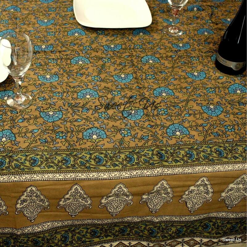 Cotton Extravagant Floral Vine Tablecloth Rectangle