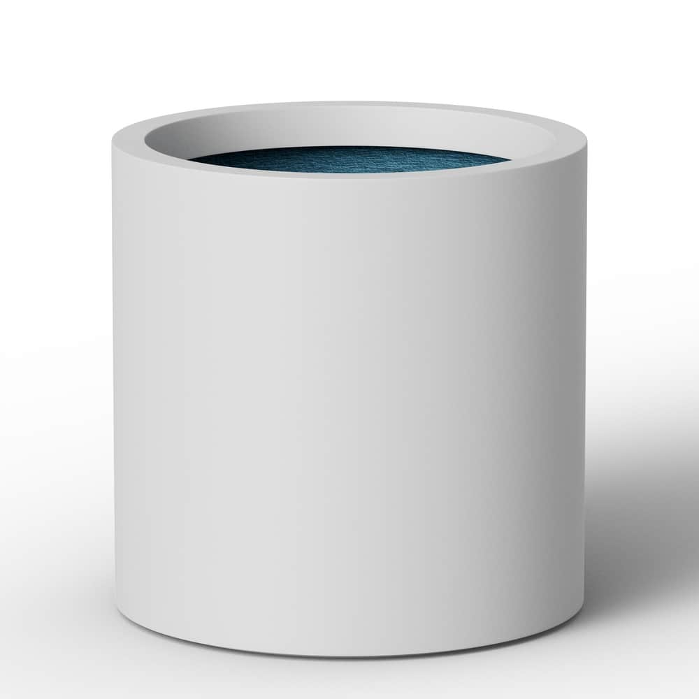 Concrete Tall Round Pot Cylindrical Flower Planter with Drainage Hole