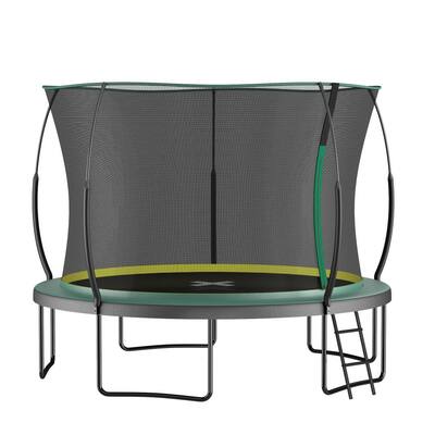 12FT Weather-Resistant Springfree no Gap Trampoline with Ladder & Shoes Bag
