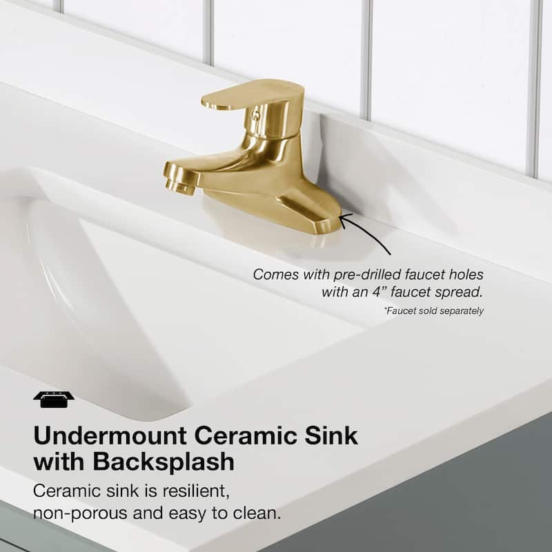 Ove Decors Diya 30 in. Single Sink Bathroom Vanity in Sage Green