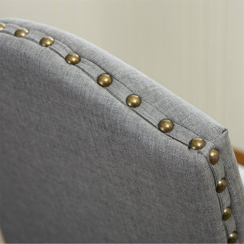Mod Urban Style Solid Wood Nailhead Fabric Padded Parson Chair,2 PCS