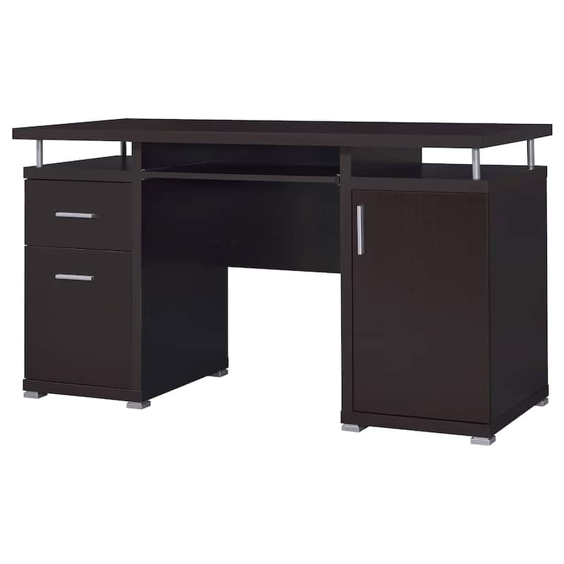 GDFStudio - Rochelle 2-Drawer Office Computer Desk with Storage Drawer, Door Cabinet