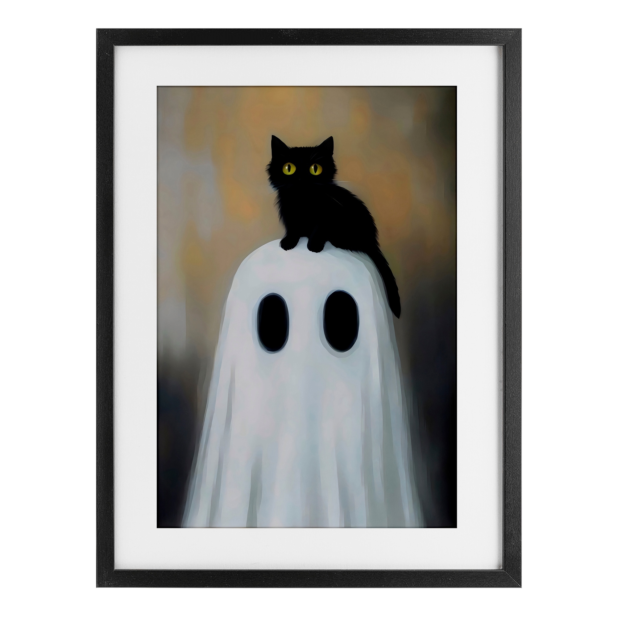 Stupell Ghost And Kitten Perched Under Glass Framed Design By Arlington Prints