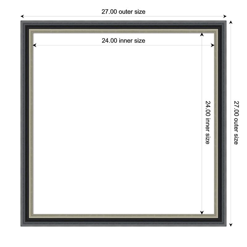 Amanti Art Theo Black Silver Framed Dry Erase Magnetic Board - 27 x 27 in
