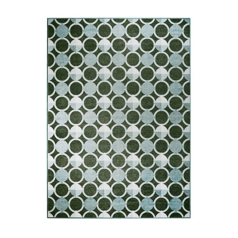 My Magic Carpet Dula Dark Sage Green Machine Washable Rug