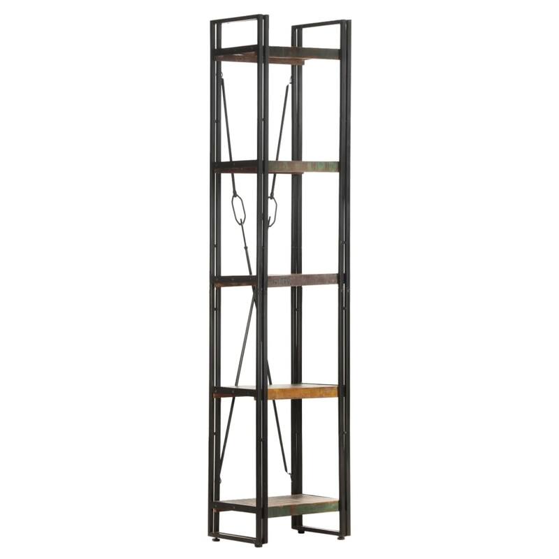 vidaXL 5-Tier Bookcase 15.7"x11.8"x70.9" Solid Reclaimed Wood