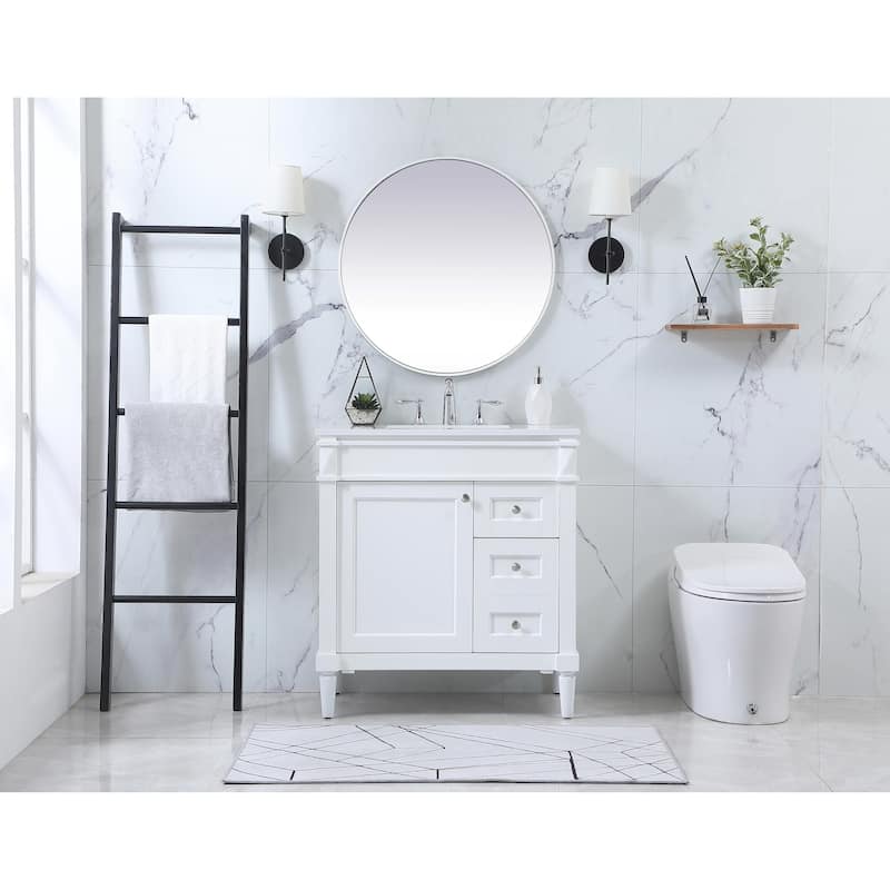 Clarity 32 - 42 Inch Single Bathroom Vanity - 32 Inches - White