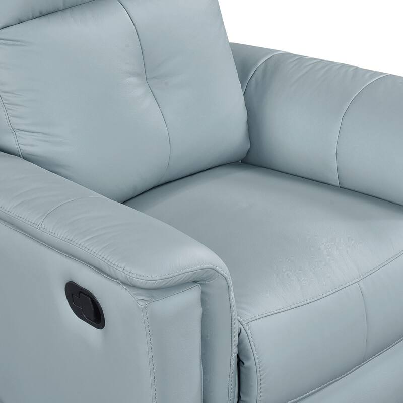 Monte 35.5" Leather Swivel Glider Manual Recliner - 360-Degree Swivel