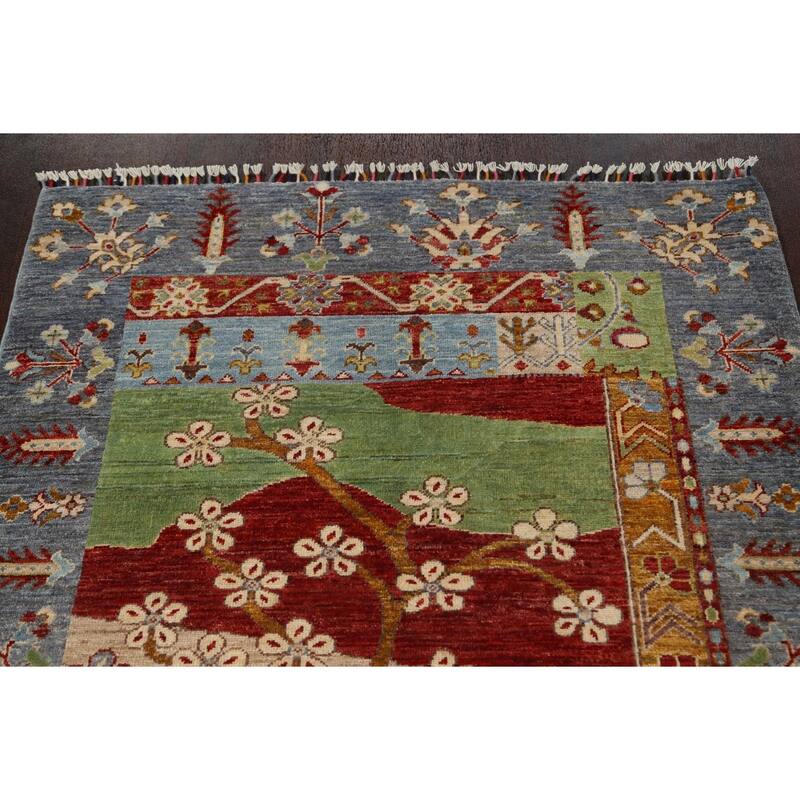 Vegetable Dye Kazak Oriental Wool Area Rug Hand-knotted Foyer Carpet - 3'11" x 5'9"