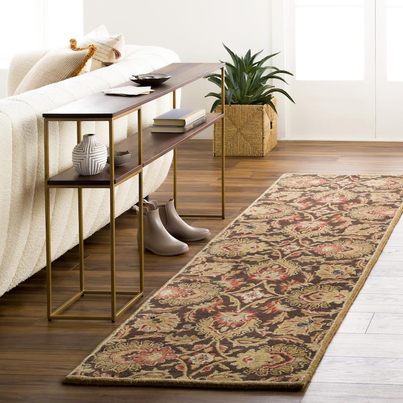 Livabliss Caesar Updated Traditional Oriental Area Rug - 2' 6" x 8' - Dark Brown - Runner