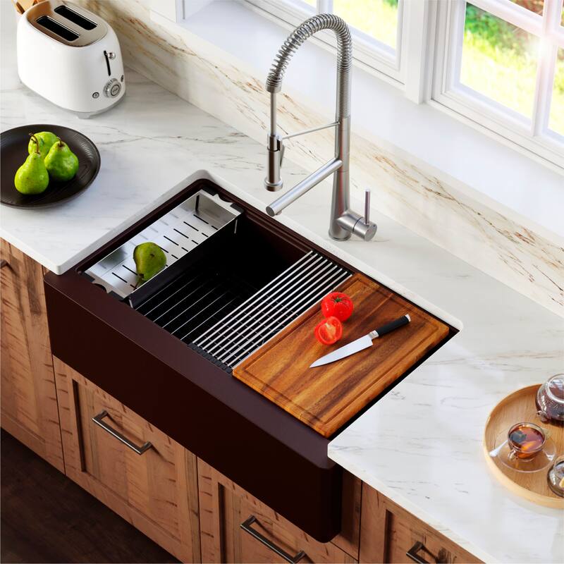 Karran USA QAWS-740 Quartz QAWS Series 34" Farmhouse Single Basin