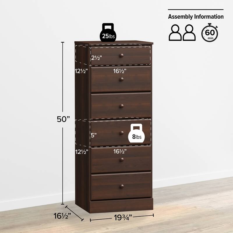 Bella 6-Drawer Tall Chest