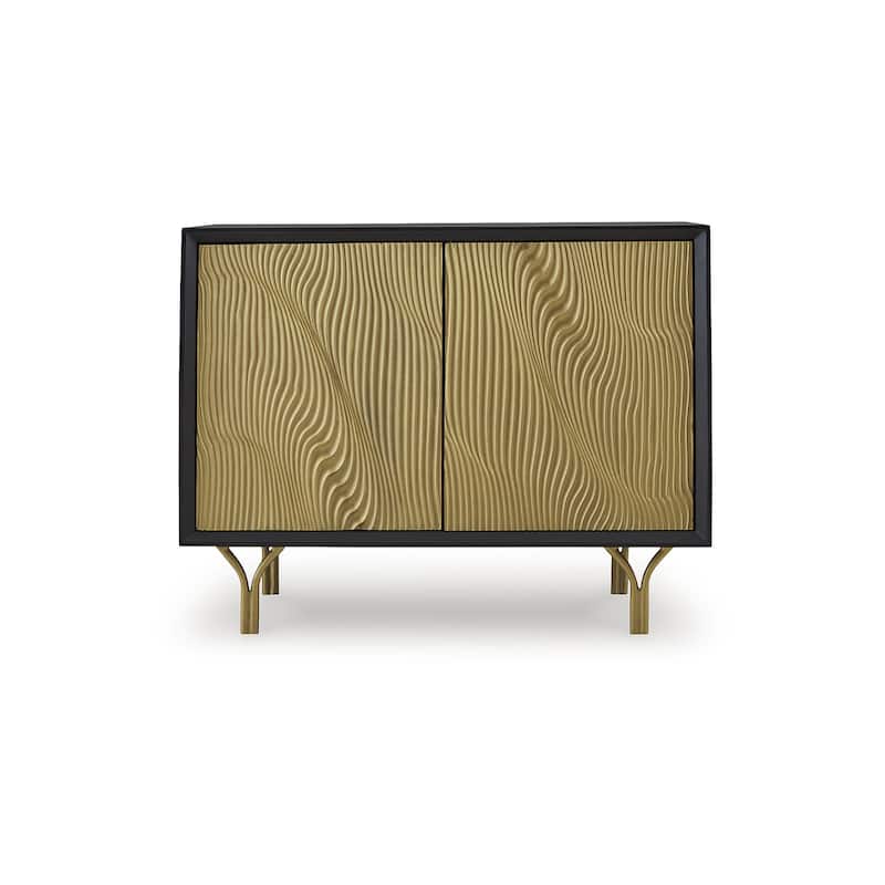Signature Design by Ashley Tayner Black/Gold Accent Cabinet - 40" W x 17" D x 32" H