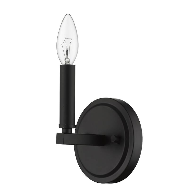 One Light Steel Wall Sconce Reversible Mount Ready - 4” x 5” x 6.63” (D x W x H) - Black