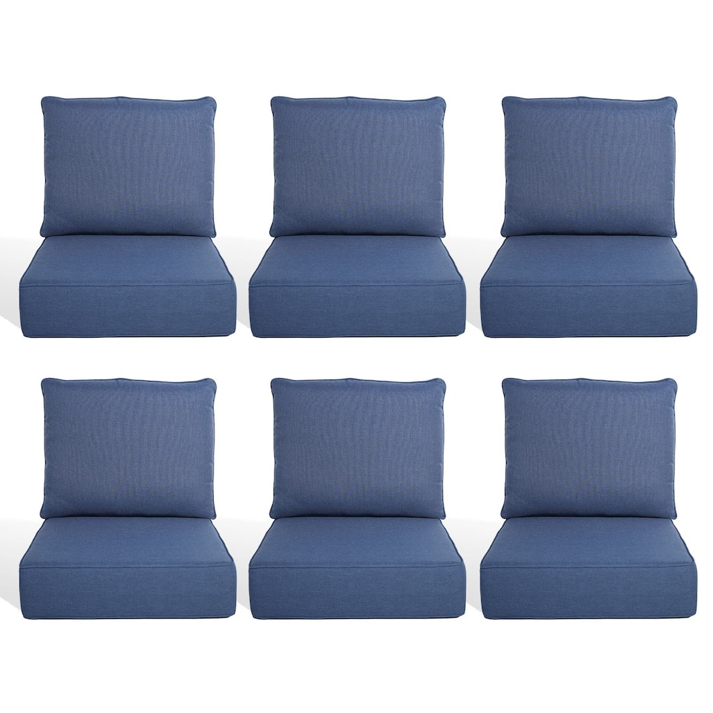 Pocassy 22"x24"x6" Inch Thick Cushions Pillows Indoor Outdoor Cushion 6 Set
