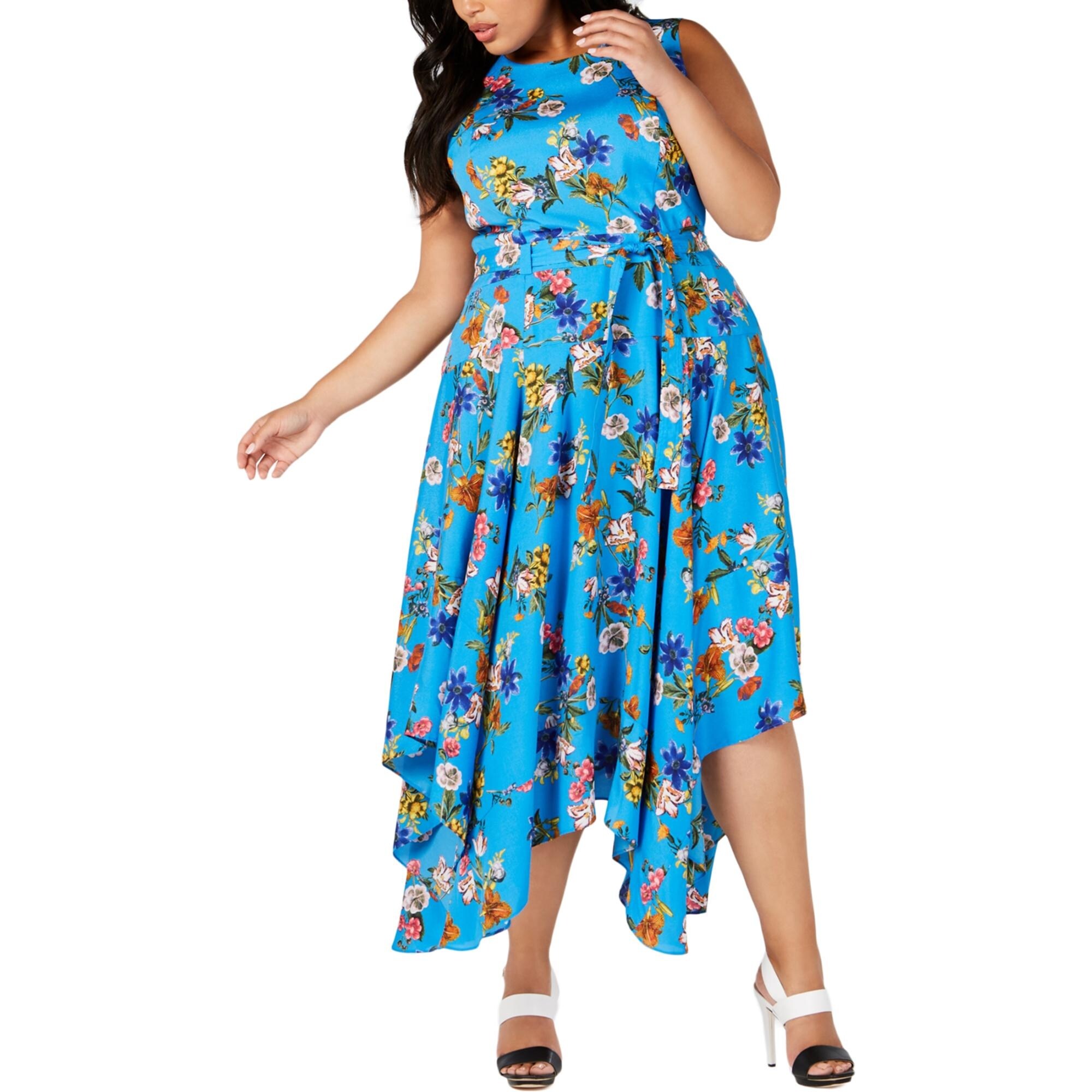 calvin klein floral midi dresses