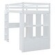 preview thumbnail 10 of 11, Full Loft Bed with Shelves, Desk, and LED Light, Gray