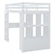 preview thumbnail 11 of 38, Full Size Loft Bed with large shelves, writing desk & LED Light, White