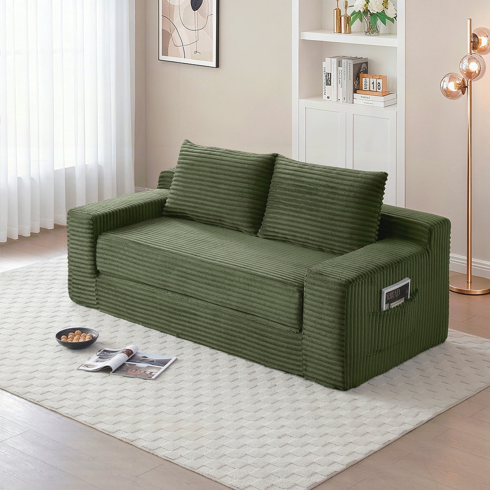 Foam Cloud Loveseat Sofa, 2 in 1 Convertible Folding Couch Bed