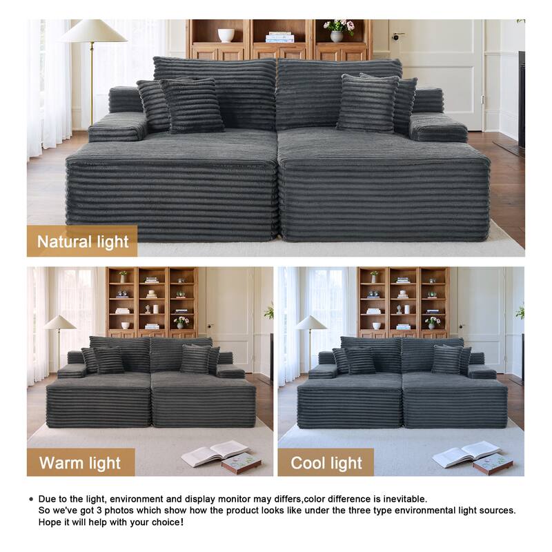 Cathy 82" W No Assembly Required Chaise Sofa Lounge Sectional Couch