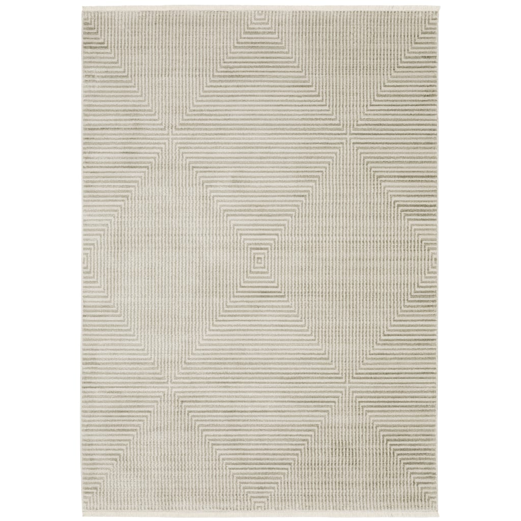 Style Haven Boulevard Power-Loom Recycled P.E.T. Geometric Beige/Ivory Rug
