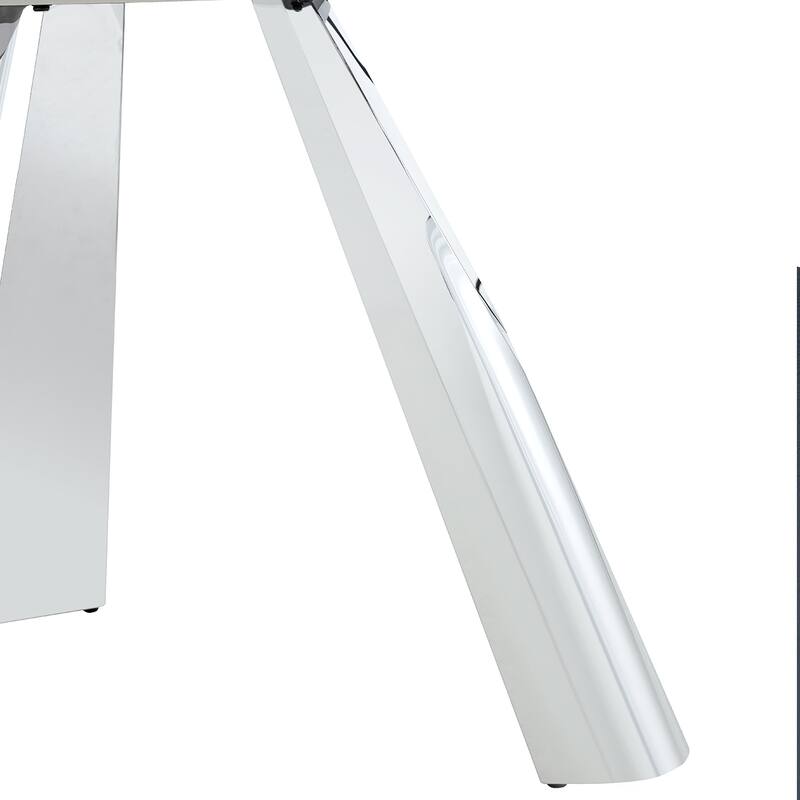 42" Luxury Sintered Stone Table 0.45" Durable Top 6" Steel Legs,350lb Capacity,Stain/Heat-Resistant Black Veined Surface