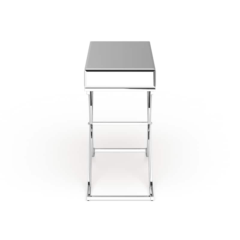 SEI Furniture Olivia Chrome Mirrored Sofa/ Console Table