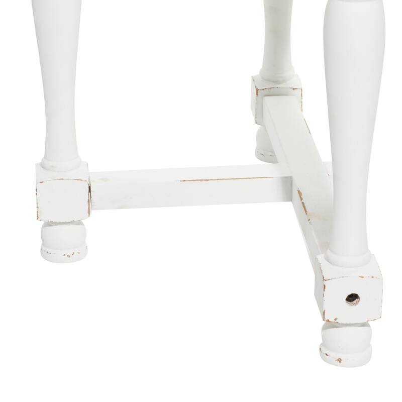 Wood Accent Table with Brown Wood Top - White - Roche River Decor - 24"Wx24"Lx22"H