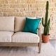 preview thumbnail 29 of 30, Humble + Haute Sunbrella Indoor/Outdoor Top Stitch 20 in Pillow 20 x 20 x 6 in - Canvas Teal