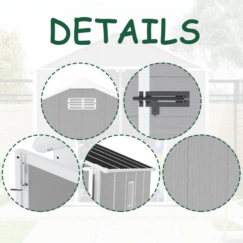 8×8ft High-Quality Resin Storage Shed
