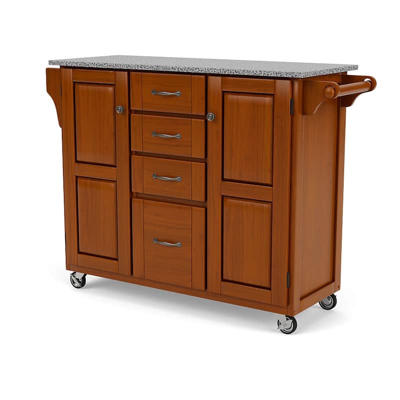 Homestyles Create-A-Cart Brown Wood Kitchen Cart - 48" x 18" x 36"
