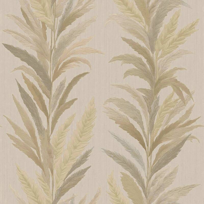 Galerie Wallcoverings Ornamenta Collection Leaf Flourish Shimmer Finish Vinyl on Non-woven Wallpaper Roll - 33-feet long x 21-inches wide - Bronze