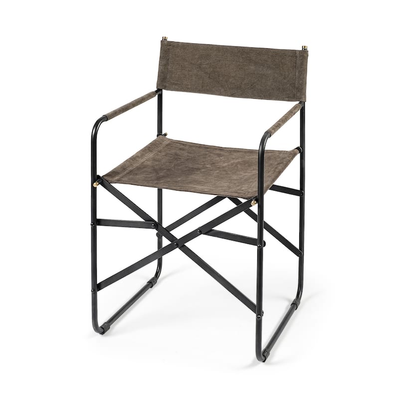 Leather Metal Open Back Dining Armchair with Legs for Living Room - 19.7” x 21.7” x 33”