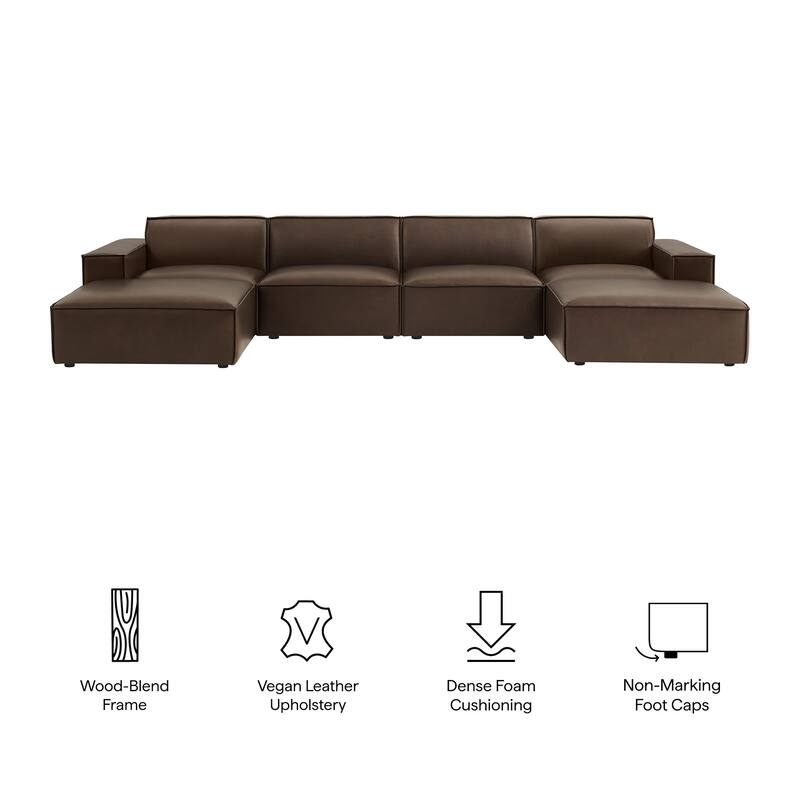 Restore 6-Piece Vegan Leather Modular Sectional Sofa