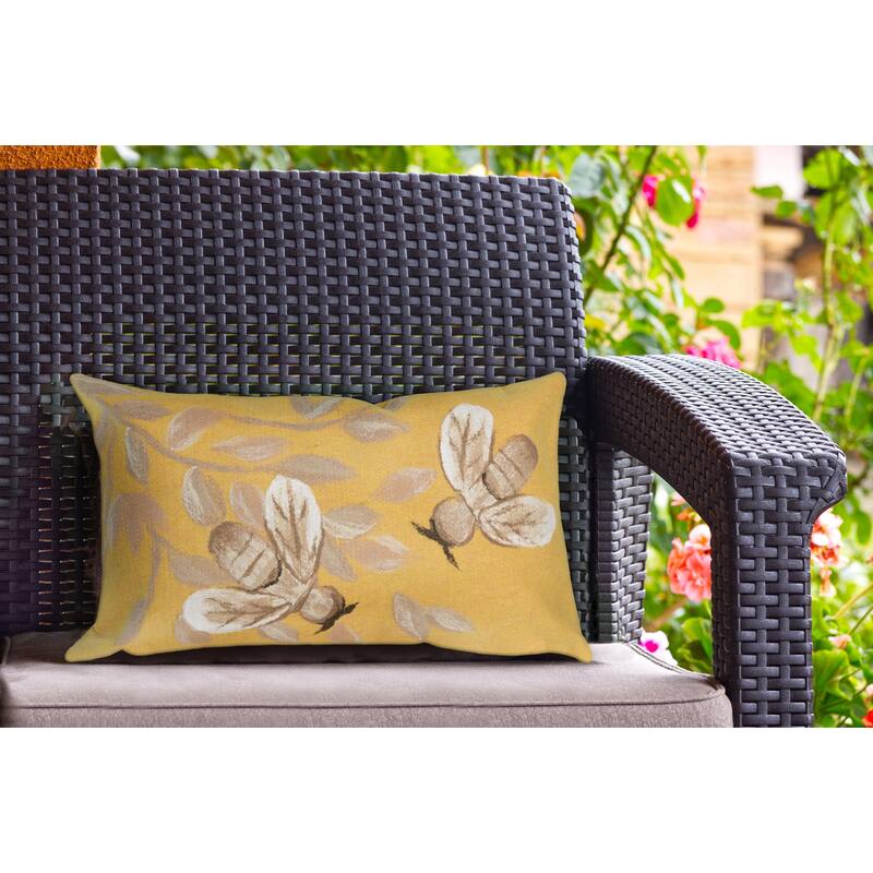 Liora Manne Visions III Bees Indoor/Outdoor Pillow Honey 12"X20"