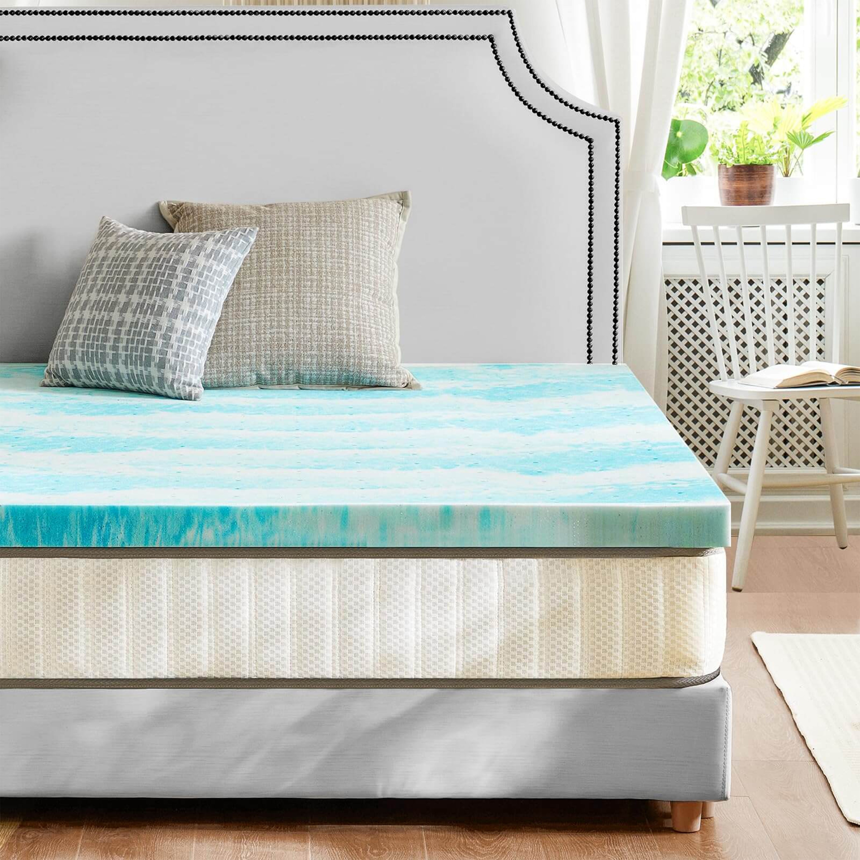 Cooling Gel Swirl Infused Memory Foam Bed Topper Exclusive for