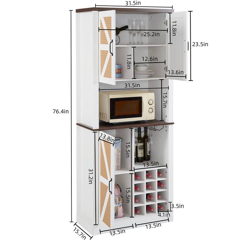 Bar Cabinet with Square Compartments and Shelves