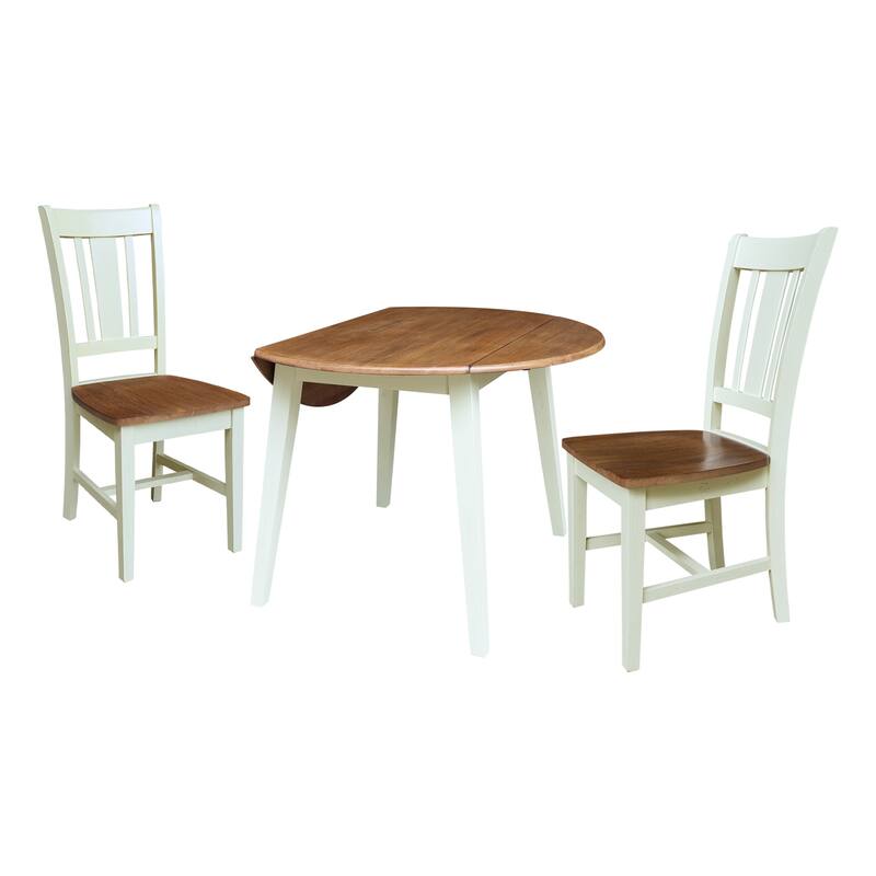 42" Round Dual Drop Leaf Table with Dining Chairs