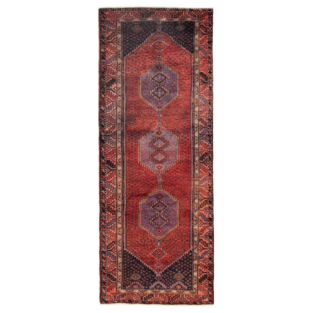 ECARPETGALLERY Hand-knotted Andelz Red Wool Rug - 3'5 x 9'4