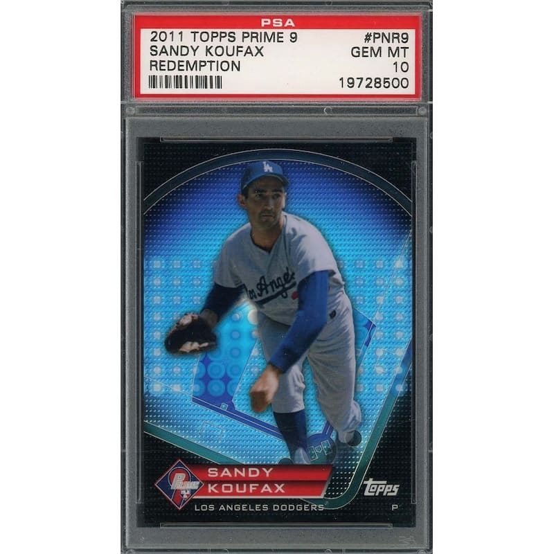 Sandy Koufax 2011 Topps Prime 9 Redemption Baseball Card #PNR9 Graded PSA 10 - 8'6" x 11'6"