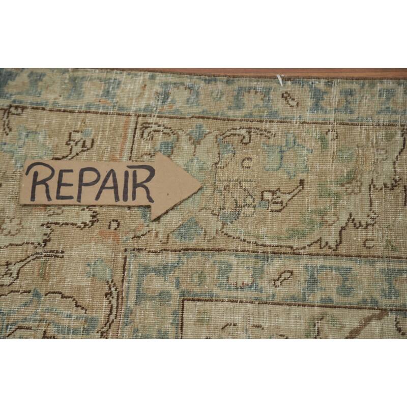 Hand Knotted Oriental 100% Wool Carpet Traditional Floral Beige & Ivories Tabriz Area Rug - 10' 8'' X 7' 5''