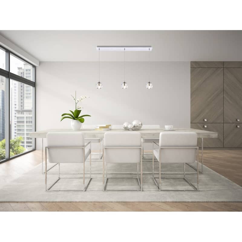 Elegant Lighting Eren 3 Light 28" Wide Crystal Linear Pendant