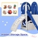 preview thumbnail 7 of 39, 4-in-1 Kids Slide with Climber, Basketball Hoop and Storage Space, Freestanding Outdoor Indoor Slide Playset
