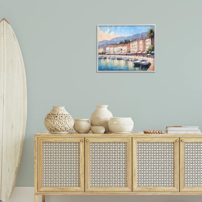 Stupell Quaint Seaside Marina Framed Giclee Art Design By Kim Allen