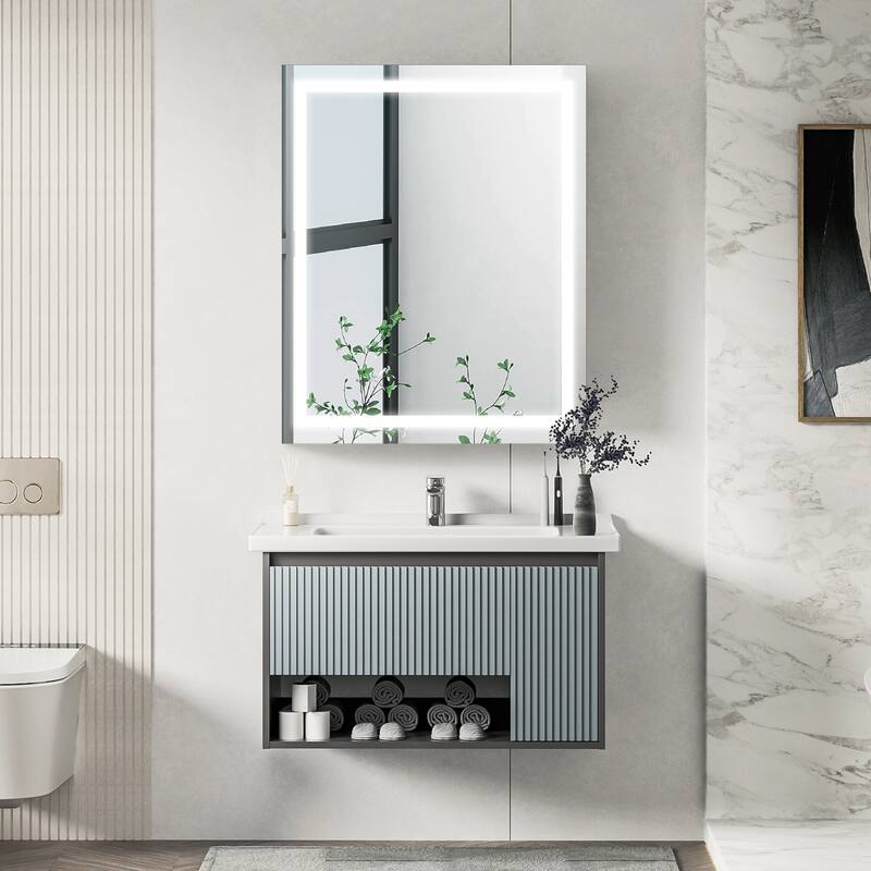 Bathroom Mirror with Lights, Anti-Fog, 3 Color
