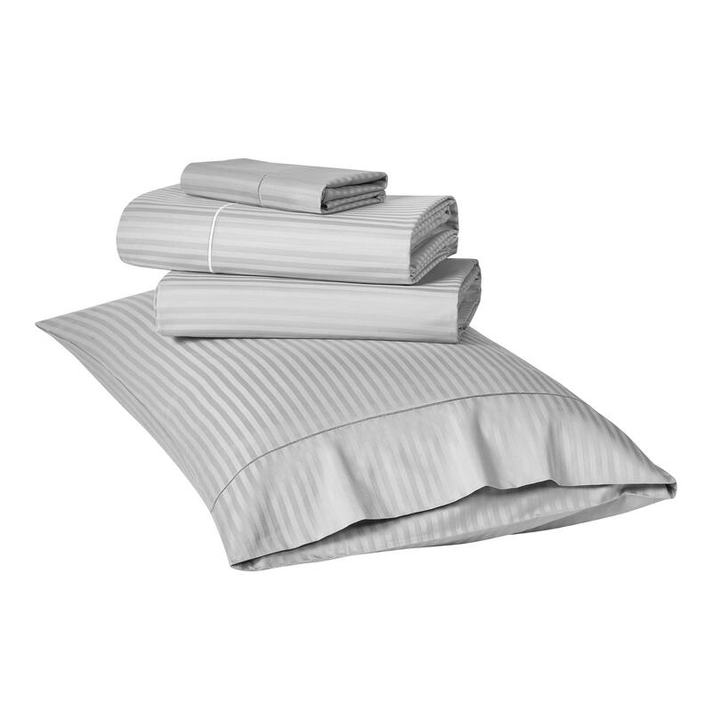 Kathy Ireland 500 Thread Count Damask Stripe Sheet Set with Optifit